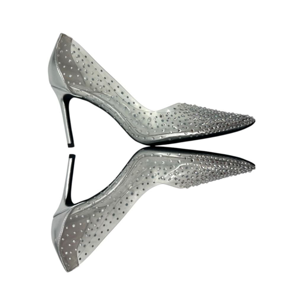 Jeffrey Campbell Crystaline rhinestone embellished clear‎ PVC pumps sz 8 - Picture 5 of 7